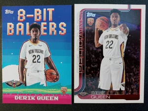 (2) 2025 Topps 8-Bit Ballers/Base Derik Queen RCs # 8B-39, 213 "N. O. Pelicans " - Picture 1 of 2