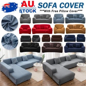 1/2/3/4 Seater L Shape Corner Sofa Covers High Stretch Protector Couch Slipcover - Picture 1 of 62