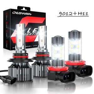 For Fiat 500 2012 - 2019 6000K 4X LED Headlight High/Low + Fog Light Bulbs Combo - Picture 1 of 15
