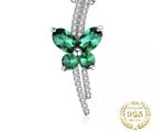 Luxury Butterfly 1 ct Emerald Lab Created Pendant Solid 925 Sterling *No Chain