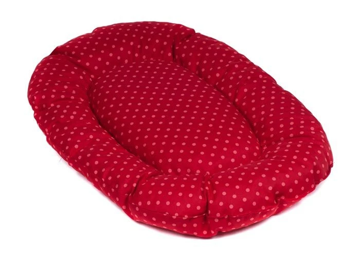 ADENA Hundekissen Liegekissen Kissen Größe XS bis XXL dicke Polsterung Tupfen rot