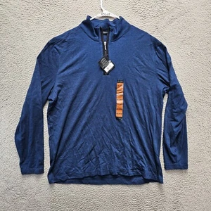 Hathaway Shirt Mens Size 2XL Navy Blue Long Sleeve Quarter Zip Pullover - Picture 1 of 10