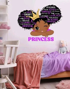 "Princess Cute Girl Wall Sticker - Vinyl Decal for Kids' Room & Home Decoration" - Picture 1 of 3