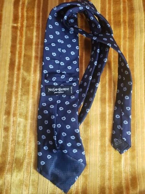 CORBATA HOMBRE YVES SAINT LAURENT Cravatte 100% Seda Azul Estampado Paisley Foto 1 de 3