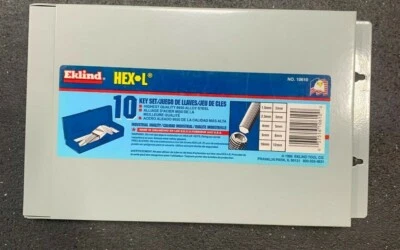 Eklind 10 Key Hex Key Wall Mount Set 1.5mm to 12mm (10 Pieces) Part #10610 - Image 1 of 2