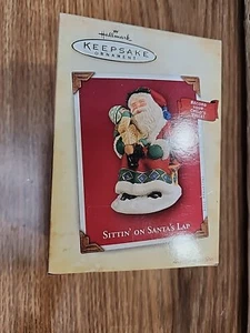 Hallmark 2004 Keepsake Christmas Ornament 'Sittin' On Santa's Lap' Records READ - Picture 1 of 2