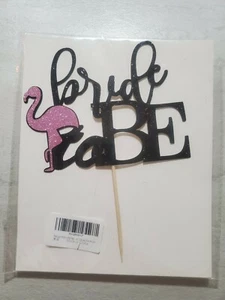 Premium Cake Topper Top Party Glitter Sparkle Bride to Be Bachelorette Flamingo - Picture 1 of 5