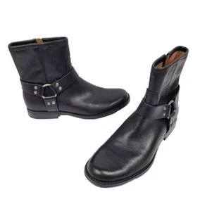 House Of Harlow Black Leather Portia Biker Combat Engineer Boots Harness Size 8 - Picture 1 of 13