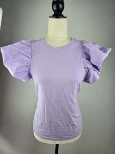 Neu mit Etikett! EXPRESS Gr. Small Damen lila T-Shirt Puffärmel - Bild 1 von 2