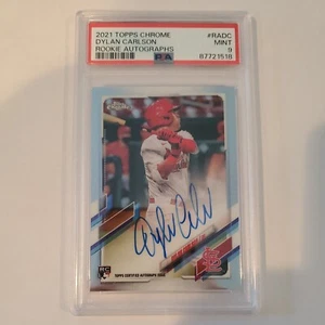 2021 Topps Chrome - Rookie Autographs #RA-DC Dylan Carlson (AU, RC) PSA 9 .INT - Picture 1 of 2
