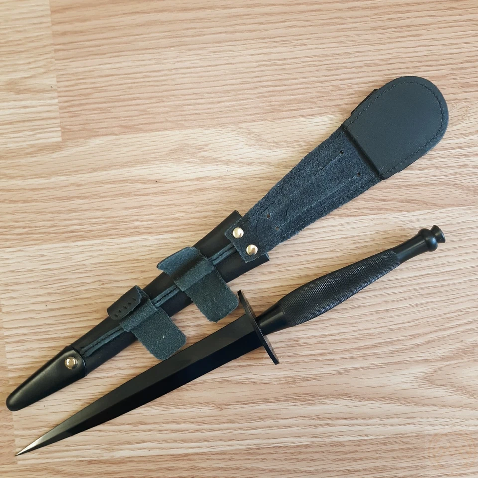 Sheffield She026 Commando Dagger Black Leather Belt Sheath