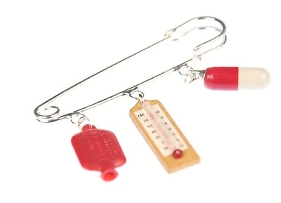 3 broches de salud pin de seguridad Get Well Wishes medicina Foto 1 de 4