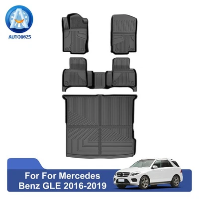 Car All Weather Floor Mats Trunk Mat Cargo Liner For Mercedes-Benz GLE 2016-2019 Foto 1 de 4