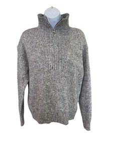 Old Navy 1/2 Zip Pullover L grau Rippstrickpullover kuschelig Winter Cabincore - Bild 1 von 7