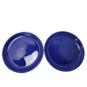 Pottery Barn Colorful Serve Cobalt Blue Dinner Plates Set of 2 Microwave Safe - Picture 1 of 10