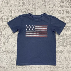 Life is Good T Shirt Boys Blue Crusher Tee Baseball Flag Youth Size Large - Picture 1 of 4