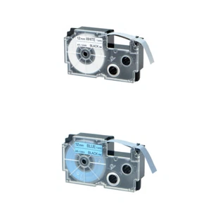 2× Compatible with Casio XR-12WE 12BU White/Blue Label Tape for EZ KL100 12mm - Picture 1 of 12