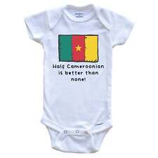 Half Cameroonian Is Better Than None Funny Cameroon Flag One Piece Baby Bodysuit