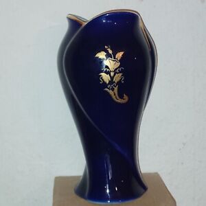 Apulum Vase Kobaltblau mit Goldbemalung