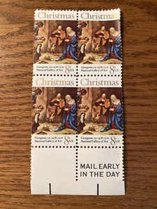 Block of 4 U.S. Stamps: Christmas Adoration by Giorgione - Picture 1 of 1