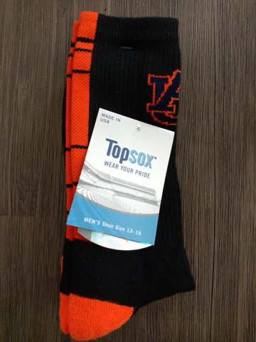 NWT Topsox Auburn Tigers Socks- 2 PACK- Men's Size 12-16 Cover