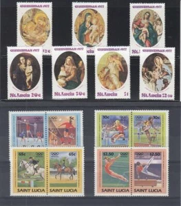ST. LUCIA (MM261,A) # 427-433,665-668 VF-MH VARc, $ 1977 NAVIDAD/1984-OLÍMPICOS - Imagen 1 de 1