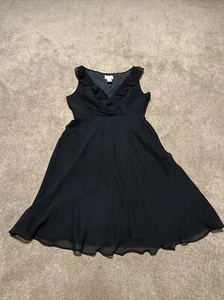 J Crew 100% Silk black dress sz 10 lined sleeveless v neck - Picture 1 of 8