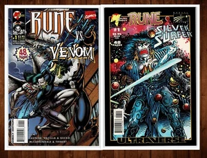 🔥Set of 2 Rune/Silver Surfer #1 Rune Vs Venom #1 *NM* 1995 U-19 - Picture 1 of 3