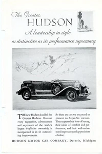 Original Hudson 1929 Greater Hudson Vintage Car Advertisement Leadership Style - Picture 1 of 6