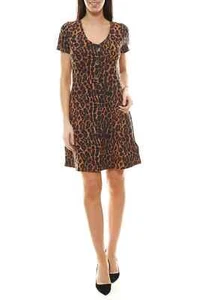AJC Kleid Damen Minikleid Leo-Look Braun Gr. 36 - Bild 1 von 2