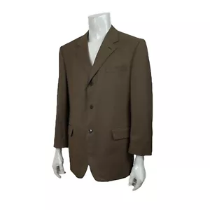 Jones New York Mens Wool Silk Blend Blazer Sport Coat Brown Mens 42R - Picture 1 of 12