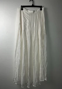 J Crew Collection Maxi Skirt Womens 8 Lightweight Chiffon Ivory Pleated Flowy - Picture 1 of 12