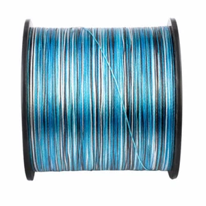HERCULES 1000M 1094 Yards 4 Strands 20lbs Braided Fishing Line Blue Camo Super - Picture 1 of 9