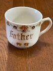 Vintage Father Large Cup Mug Moss Rose Pattern Script Made In Japan 3.75? Tall