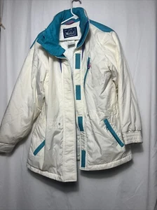 Vintage Woolrich Jacket Womens Sz Small White Colorblocked 80s 90s ski winter - Picture 1 of 9