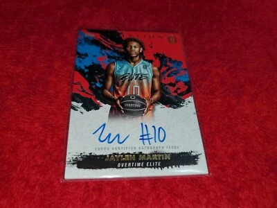 2021-22 TOPPS INCEPTION OVERTIME JAYLEN MARTIN RC RED AUTO CARD 13/75 - Image 1 of 2