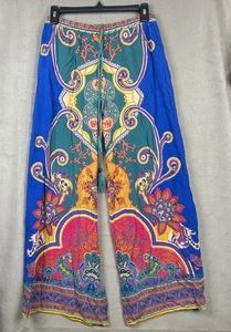 Fliegende Tomatenhose Damen Med Tribal Boho Hippie fließend Palazzo bunt Loch lesen - Bild 1 von 8