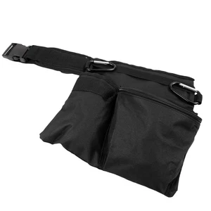 Black 3-Pocket Prospecting Utility Belt & Pouch with 2 Carabiners - Picture 1 of 4