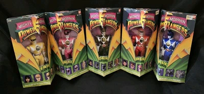 Mighty Morphin Power Rangers Bandai 1993 conjunto completo Power Ranger de 8" ¡Nuevo!  Foto 1 de 4
