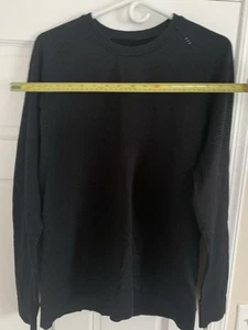 Lululemon Engineered Warmth Long Sleeve Crew Mens Black Pullover Shirt *SEE PICS - Picture 1 of 10