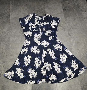 Julipa Dress Navy Flowers Size 20 - Picture 1 of 5