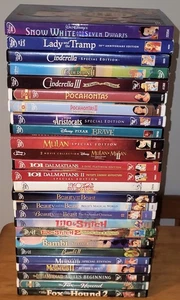 Lot 26 Princess Classic Disney DVD Movie Bundle New Snow White Mulan Cinderella - Foto 1 di 6