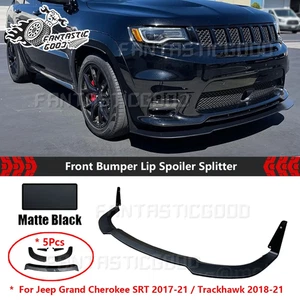 Für Jeep Grand Cherokee SRT2017-21 Schwarz Matte Front Spoiler Frontansatz Lippe - Bild 1 von 4