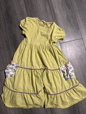 Vestido Matilda Jane Talla 8 Verde Azul Flores Bolsillos Manga Corta Foto 1 de 4