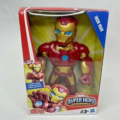 Marvel Super Hero Adventures Mega Mighties Iron Man Posable Figura Hasbro Nuevo Foto 1 de 4