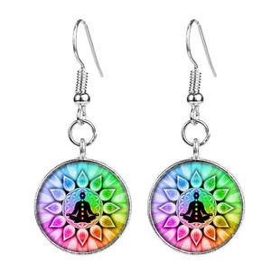 Chakra Earrings Colourful 2 Pieces Chakras Woman Jewellery Fashion Accessory Fun - Bild 1 von 11