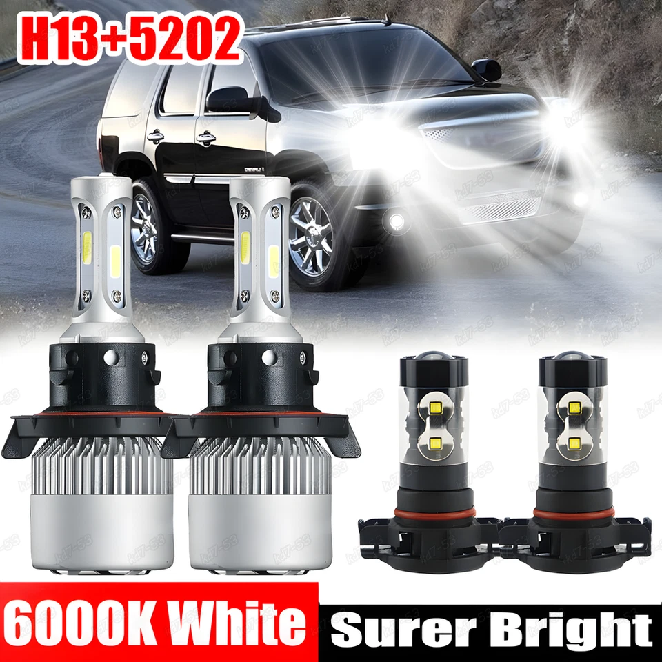 Faros LED y faros antiniebla para GMC Yukon Denali 2007-2012 2013 4x 6000K Foto 1 de 4