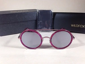 Wildfox Winona Wet Paint Sunglasses Round Pink Purple Gray Mirror Lens Authentic - Picture 1 of 9