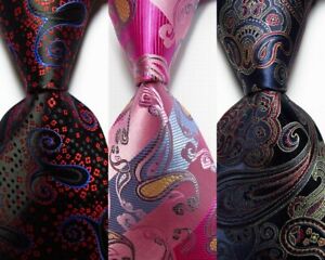 3 pcs New Classic Paisley JACQUARD WOVEN 100% Silk Men's Tie Necktie