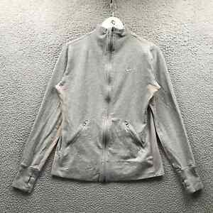 Nike Sweatshirt Jacket Women's Large L Dri-Fit Pocket Thumbhole Gray 519239-064